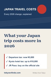 Japan travel cost changes in 2026: departure tax, Kyoto accommodation tax, JR Pass prices, and tax-free shopping